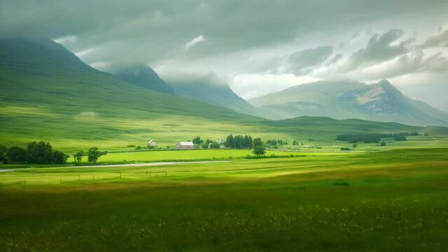 Picturesque Countryside Bliss: Pristine Natural Beauty. Generative ai