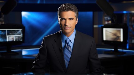 Fototapeta premium Male TV reporter 