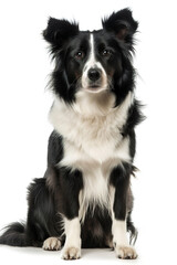 Fototapeta premium border collie sitting on white background