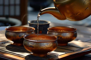 Keuken spatwand met foto tea ceremony © beben