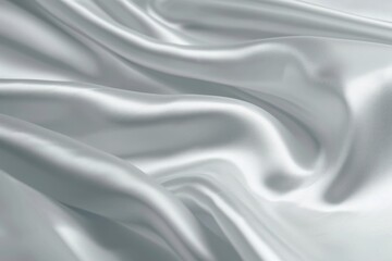 Obraz premium シルバーのサテンシルクのウェーブの背景テクスチャ, Generative AI