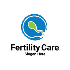 Fertility Care Logo Design. Sperm Sign Symbol Logo Icon Illustration Element Template For Clinics, Pharmacies, and Hospitals.