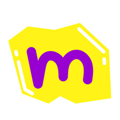 Lowercase Letter m Magazine Cutout Style, Font Cut-out Design