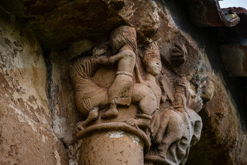 Fototapeta na wymiar church of Santa María La Mayor, Romanesque, 12th century, Villacantid,Cantabria, Spain