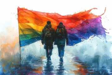 LGBTQ Pride lgbtqia2sp. Rainbow sincere love colorful lgbtq+ in advertising diversity Flag. Gradient motley colored medium orchid LGBT rightsparade love companionship pride community
