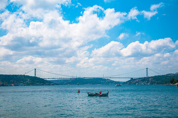 Fisherman fishing in the Bosphorus.