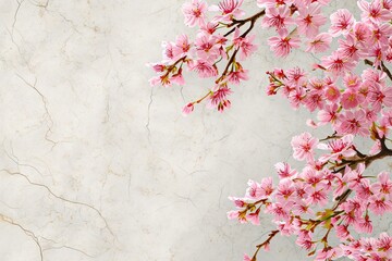桜と和紙の背景テクスチャフレーム, Generative AI
