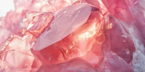 Amethyst. Pink stone. Minimalistic, modern background for the website and social networks.