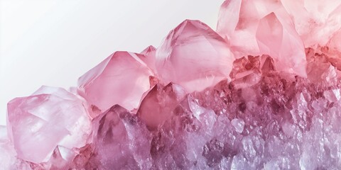 Amethyst on a white background. A universal, minimalistic background for a website and social networks.