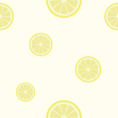 Illustration of lemon on yellow background vector seamless