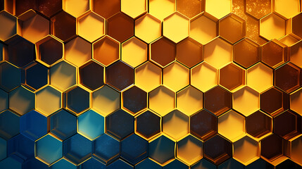 A bunch of hexagons stacked on top of each other in a hexagonal pattern