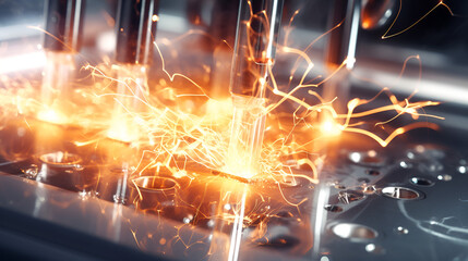 In the Crucible of Production: Understanding the Origins, Impacts, and Mitigation of Spark-Induced Incidents within Industrial Settings - obrazy, fototapety, plakaty