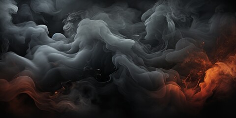 Obraz premium Black graphite background with smoke 3d