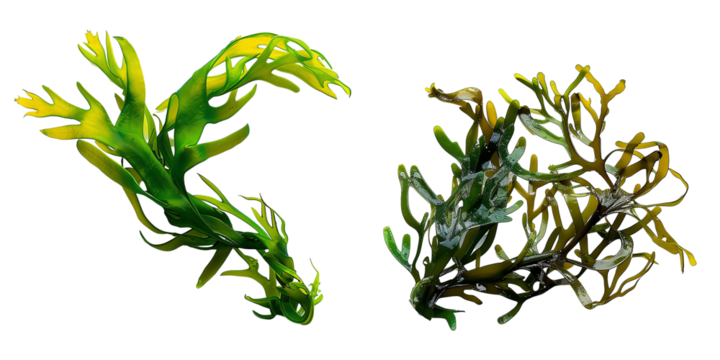 set of seaweeds isolated on transparent background