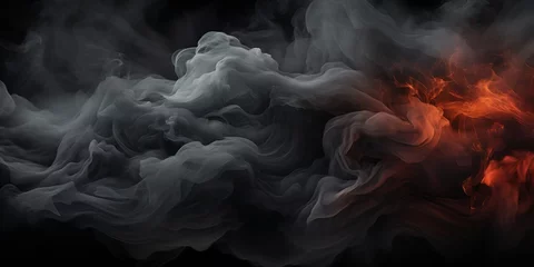 Poster Black graphite background with smoke 3d © Ivan