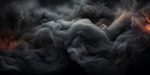 Black graphite background with smoke 3d - obrazy, fototapety, plakaty