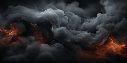 Black graphite background with smoke 3d - obrazy, fototapety, plakaty