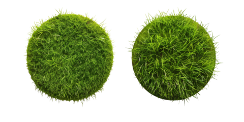 Set of Grass circle isolated on transparent background
