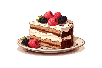 Cake isolated vector style on isolated background illustration