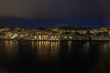 Fototapeta na wymiar View of Kristiansund city by night