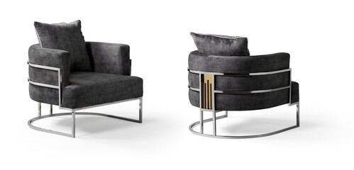 modern armchair isolated on white background .different angle