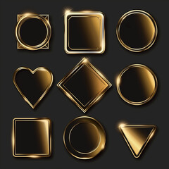 Luxury of Collection shape on black background, Illustration.