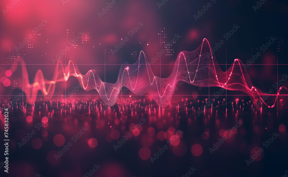 Aufkleber pulsating neon: abstract visualization of heartbeat