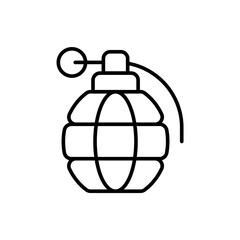 Grenade outline icons, minimalist vector illustration ,simple transparent graphic element .Isolated on white background