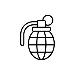 Grenade outline icons, minimalist vector illustration ,simple transparent graphic element .Isolated on white background