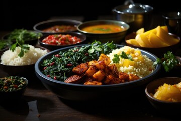 Delicious composition of Brazilian food with copy space, generative IA