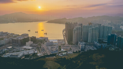 cityscape and city scene of Tseung Kwan O Junk Bay Feb 25 2024