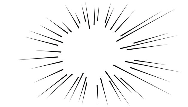 comic book flash explosion radial lines on transparent background. Speed lines, Flash ray blast glow, Bright black light strip burst. Vector illustration design