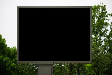 Large empty horizontal blank advertising poster billboard mockup.
