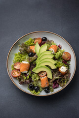 A delicious salad in a restaurant. Close up