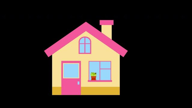 a house icon home real estate concept animation with alpha channel