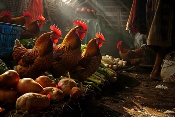 Fotobehang Local breed chicken or in Indonesia it is called "Ayam Kampung"    © Mehr