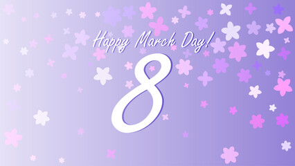 Women day background with frame flowers 8 March
