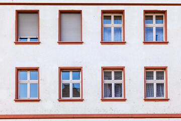 facade of an old house with window