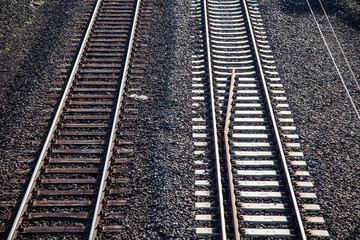 railway tracks  with crossing