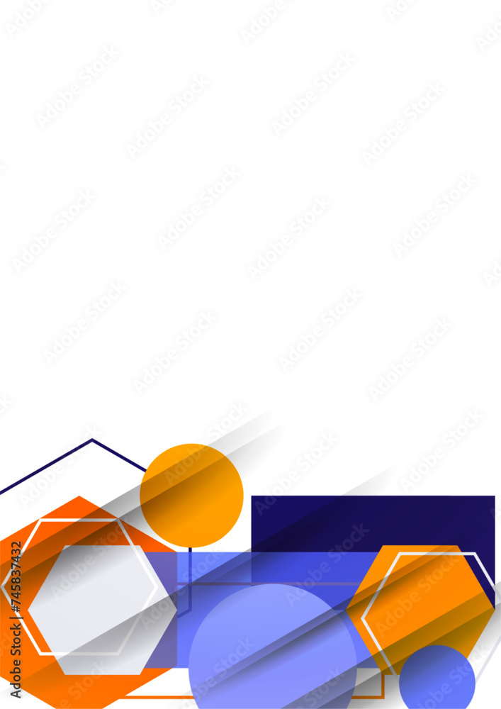 Poster abstract background from geometric shapes of circles, rectangles, hexagons. element for business bro
