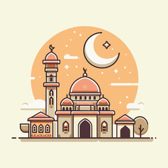 illustration of mosque in silhouette