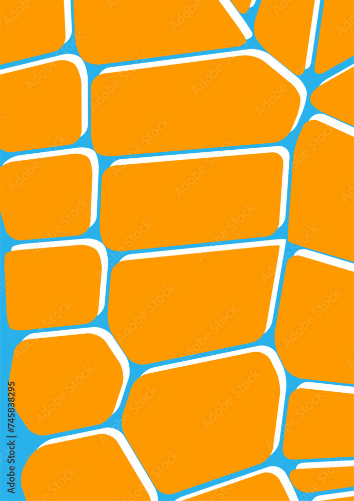 Poster modern abstract background with rounded isolated geometric shapes. vector