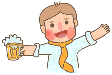 worker dringking celebrating