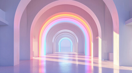 Fototapeta premium A soft pastel rainbow arching gracefully