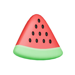 water melon 3d icon isolated transparent background, 3d render