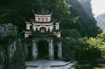 The temple gates of Đầm sen Bích Động in Ninh Binh region of Vietnam © Chris