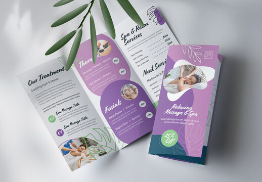 Relaxing Spa & Message Trifold Brochure Template