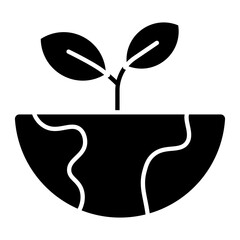 tree on planet earth icon.