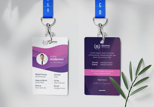 Identity Card Template Premium Vector Accents