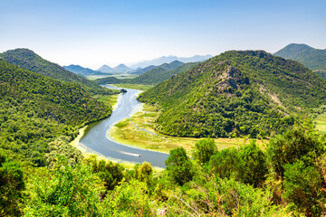 Bend of the Rijeka Crnojevica River, Lake Skadar National Park, Montenegro.